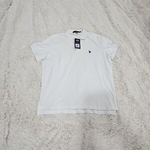 U.S. Polo Assn. White Polo Shirt with Navy Logo
